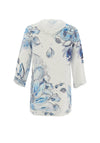 Dolcezza Button Up Printed Jacket, Blue Multi