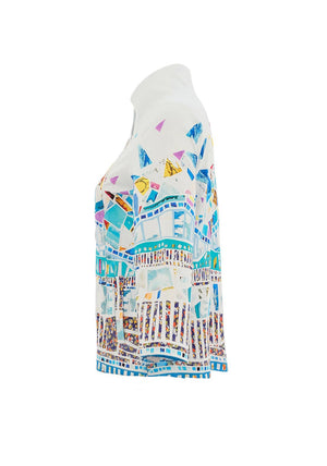 Dolcezza High Neck Button Up Jacket, Multi