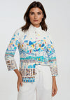 Dolcezza High Neck Button Up Jacket, Multi