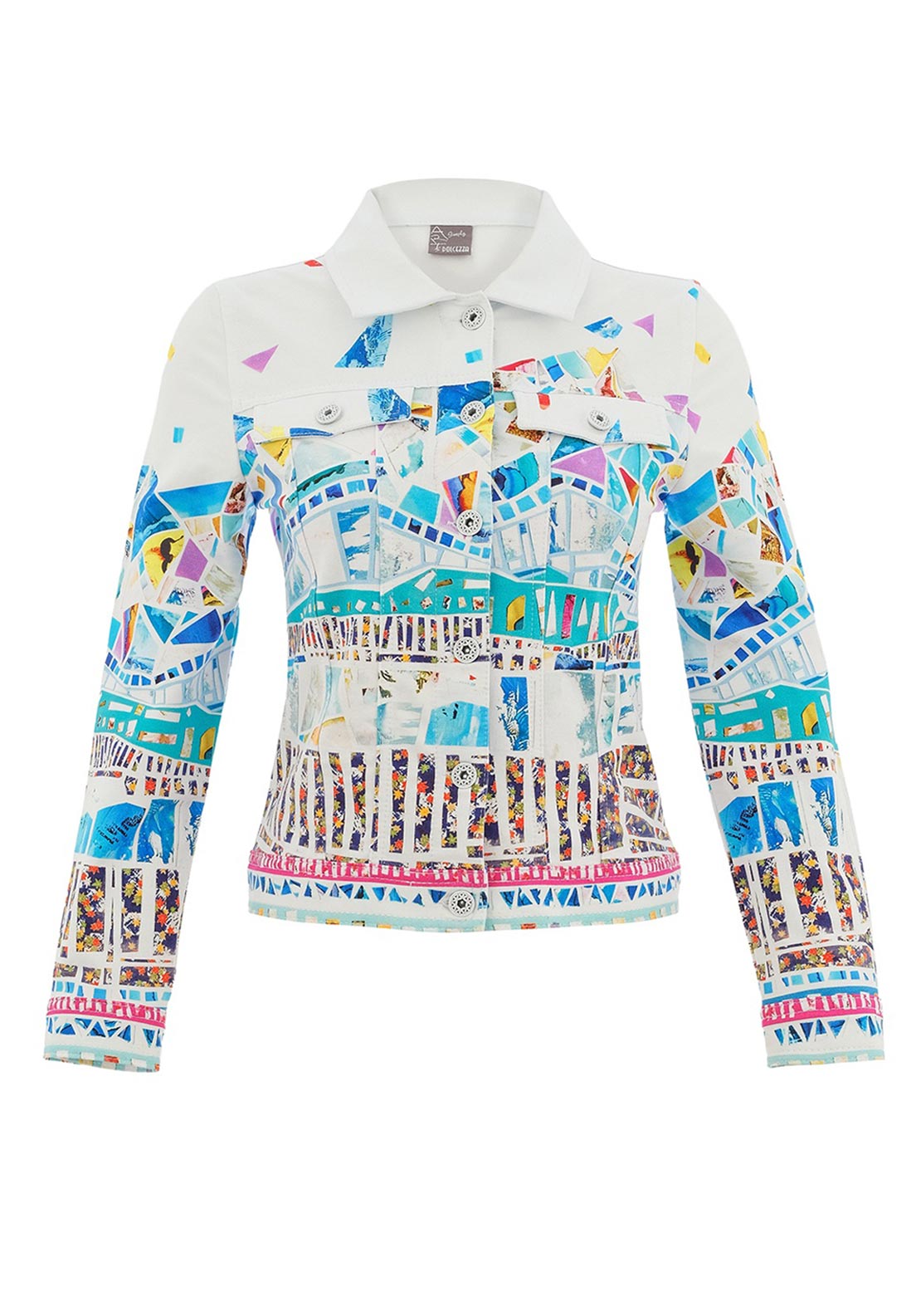 Dolcezza Collared Button Up Jacket, Multi
