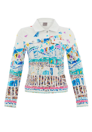 Dolcezza Collared Button Up Jacket, Multi