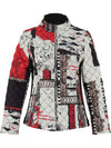 Dolcezza Ribbed Side Zip Up Jacket, Red Multi