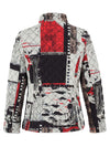 Dolcezza Ribbed Side Zip Up Jacket, Red Multi