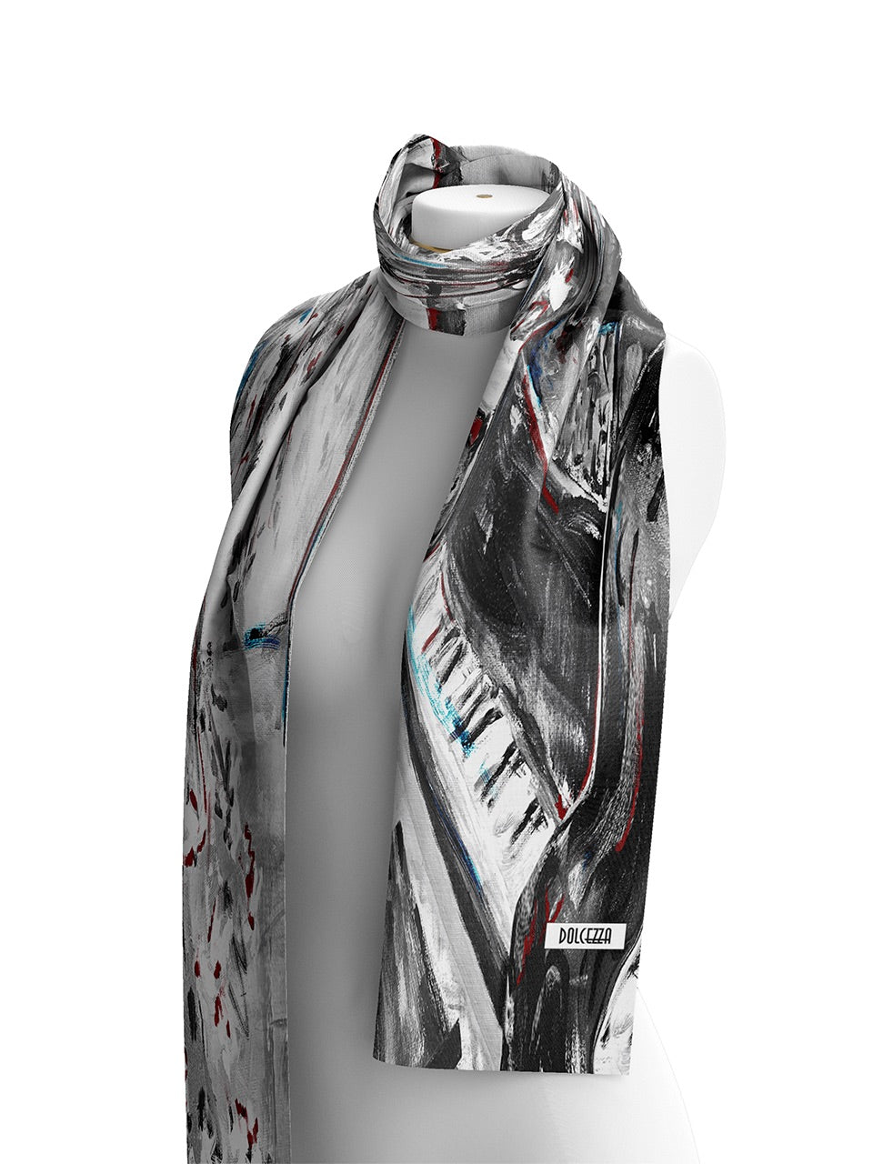 Dolcezza Abstract Piano Blues III Scarf, Multicoloured