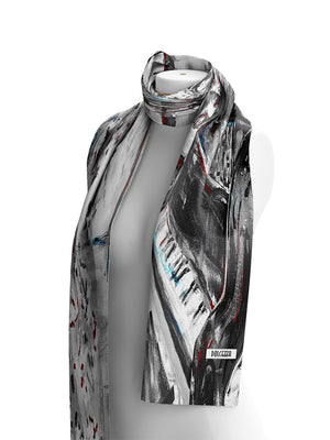 Dolcezza Abstract Piano Blues III Scarf, Multicoloured