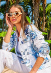Dolcezza Graphic Print Jacket, Blue Multi