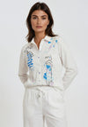 Dolcezza Graphic Print Button Up Shirt, White Multi