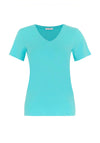 Dolcezza V-Neck Basic T-Shirt, Aqua