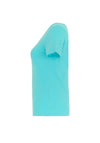Dolcezza V-Neck Basic T-Shirt, Aqua