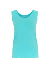 Dolcezza Round Neck Basic Tank Top, Aqua