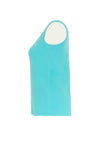 Dolcezza Round Neck Basic Tank Top, Aqua