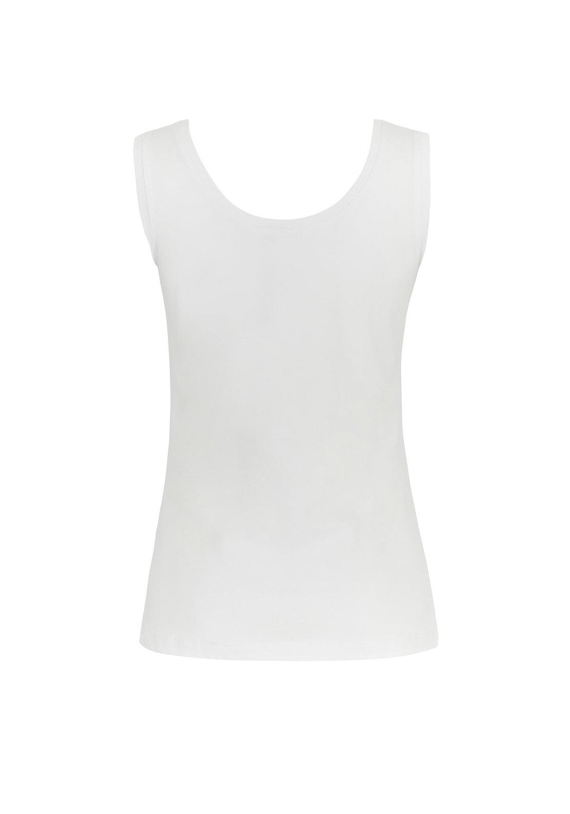 Dolcezza Round Neck Basic Tank Top, White