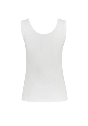 Dolcezza Round Neck Basic Tank Top, White