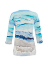 Dolcezza Abstract Print Cropped Sleeved Top, Blue Multi
