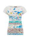 Dolcezza Short Sleeve Geometric Print, Blue Multi