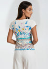 Dolcezza Short Sleeve Geometric Print, Blue Multi
