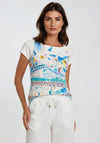 Dolcezza Short Sleeve Geometric Print, Blue Multi