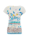 Dolcezza Short Sleeve Geometric Print, Blue Multi