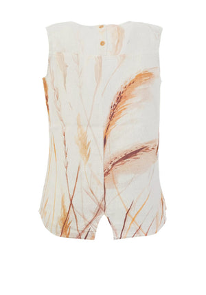 Dolcezza Reeds by the Shore Sleeveless Top, Cream