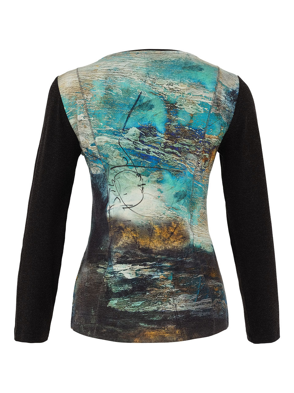 Dolcezza Round Neck Long Sleeve T-Shirt, Blue