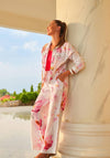 Dolcezza Wide Leg Floral Print Trousers, Pink Multi