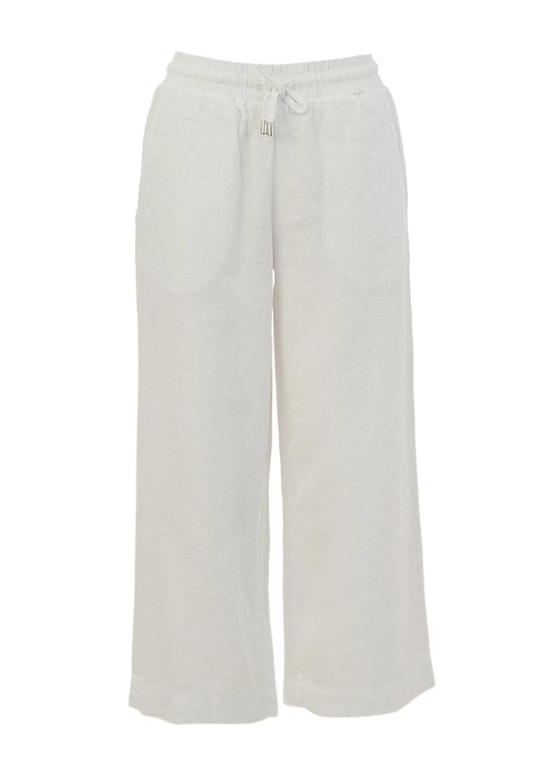 Dolcezza Linen Casual Linen Trousers, White