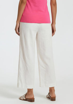 Dolcezza Linen Casual Linen Trousers, White