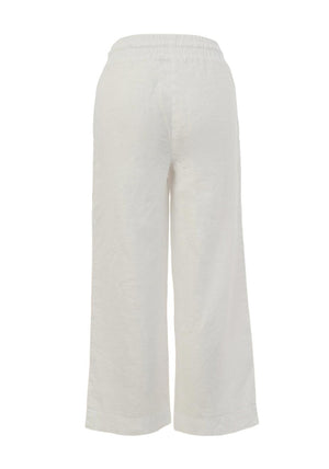 Dolcezza Linen Casual Linen Trousers, White