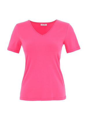 Dolcezza V-Neck Basic T-Shirt, Pink