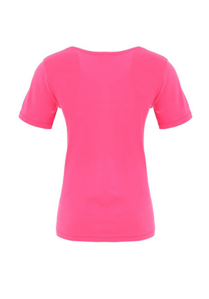 Dolcezza V-Neck Basic T-Shirt, Pink