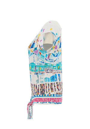 Dolcezza All-Over Print Short Sleeved T-Shirt, Blue Multi