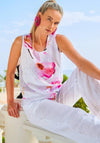 Dolcezza Round Neck Floral Sleeveless Top, Pink