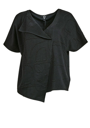 My Soul Textured Wrap Top, Black