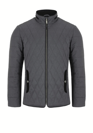 Douglas Hardy Diamond Quilt Jacket, Grey