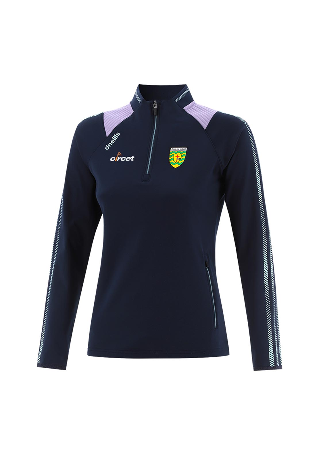 O’Neills Girls Donegal GAA Dynamo Half Zip Top, Navy Multi