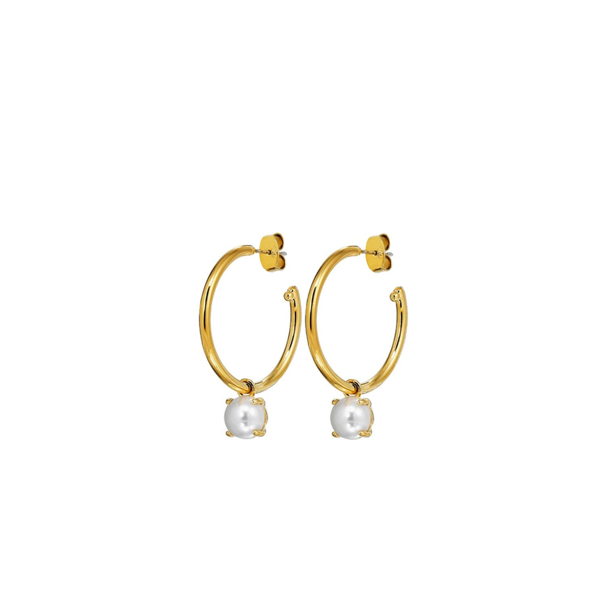 Dyrberg/Kern Diega Pearl Half Hoop Earrings, Gold