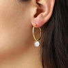 Dyrberg/Kern Diega Pearl Half Hoop Earrings, Gold