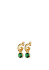 Dyrberg/Kern Anna Hoop Earrings, Emerald Green & Gold