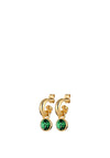 Dyrberg/Kern Anna Hoop Earrings, Emerald Green & Gold