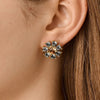 Dyrberg/Kern Aude Green Solitaire Earrings, Gold & Grey
