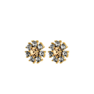 Dyrberg/Kern Aude Green Solitaire Earrings, Gold & Grey
