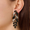 Dyrberg/Kern Banyan Leaf Earrings, Gold & Black