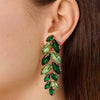Dyrberg/Kern Banyan Leaf Earrings, Gold & Green