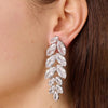 Dyrberg/Kern Banyan Leaf Earrings, Silver