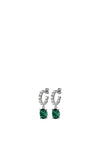 Dyrberg/Kern Barbara Drop Earrings, Emerald Green & Silver