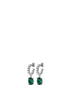 Dyrberg/Kern Barbara Drop Earrings, Emerald Green & Silver