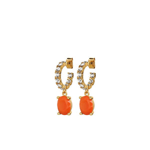 Dyrberg/Kern Barbara Drop Earrings, Gold & Orange