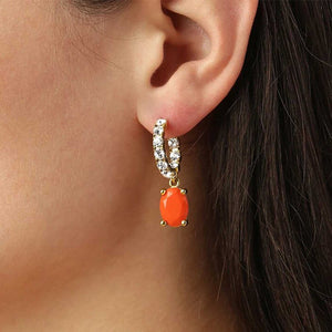 Dyrberg/Kern Barbara Drop Earrings, Gold & Orange