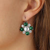 Dyrberg/Kern Batti Earrings, Silver & Green
