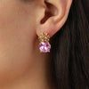 Dyrberg/Kern Beckia Floral Earrings, Gold & Light Pink